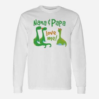 Nana Papa Love Me Dinosaur Unisex Long Sleeve | Crazezy