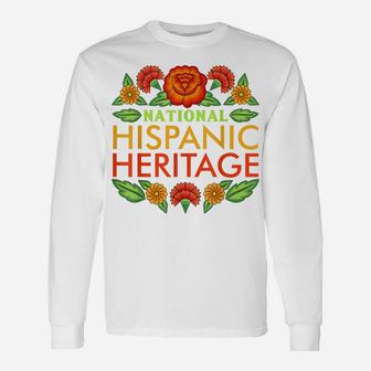 National Hispanic Heritage Month Dahlia Flower Mexico Latino Unisex Long Sleeve | Crazezy UK