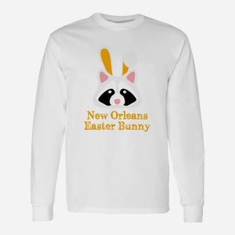 New Orleans Easter Bunny Raccoon Long Sleeve T-Shirt - Thegiftio UK