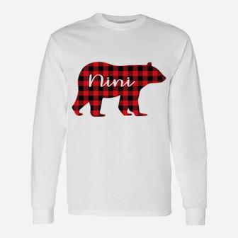 Nini Bear Red Plaid Family Matching Christmas Pajama Gift Unisex Long Sleeve | Crazezy