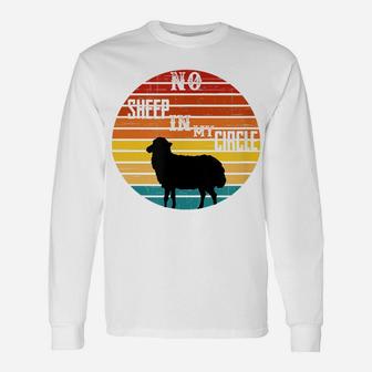 No Sheep In My Circle Retro Style Funny Sheep Unisex Long Sleeve | Crazezy DE