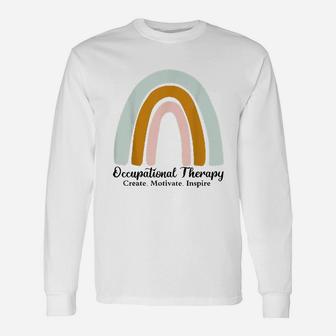 Occupational Therapy Create Motivate Inspire Rainbow Unisex Long Sleeve | Crazezy