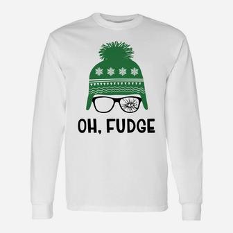 Oh Fudge Funny Christmas Saying, Vintage Xmas Sweatshirt Unisex Long Sleeve | Crazezy CA