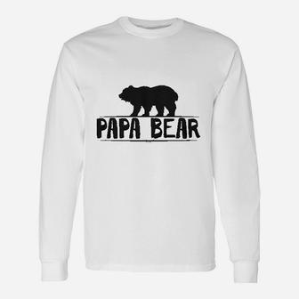 Papa Bear Daddy Dad Father Grizzly Unisex Long Sleeve | Crazezy