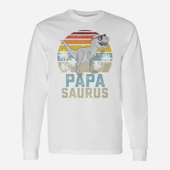 Papasaurus T Rex Dinosaur Papa Saurus Family Matching Unisex Long Sleeve | Crazezy