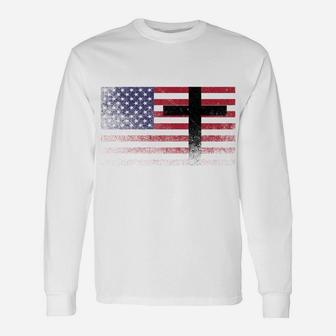 Patriotic Gift I Stand For The Flag And Kneel For The Cross Sweatshirt Unisex Long Sleeve | Crazezy