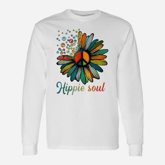 Peace Sign Hippie Soul Tshirt Flower Daisy Lovers Gifts Unisex Long Sleeve | Crazezy