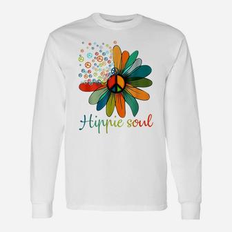 Peace Sign Hippie Soul Tshirt Flower Daisy Lovers Gifts Unisex Long Sleeve | Crazezy CA