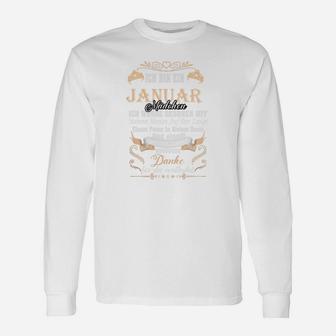 Personalisiertes Vintage Geburtsmonat Langarmshirts mit Dankesspruch, Weiß - Seseable