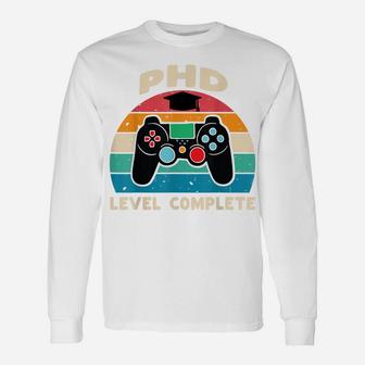 Phd Level Complete Doctorate Graduation Gift For Him Gamer Unisex Long Sleeve | Crazezy