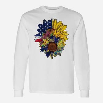 Plus Size Graphic Sunflower Painting Bouquet Flower Lovers Unisex Long Sleeve | Crazezy DE