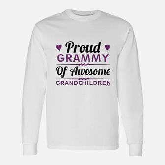 Proud Grammy Of Awesome Grandchildren Unisex Long Sleeve | Crazezy