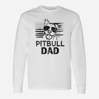 Proud Pitbull Dad Unisex Long Sleeve | Crazezy