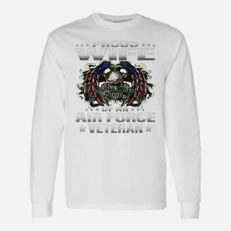 Proud Wife Of An Air Force Veteran Military Vet's Spouse Unisex Long Sleeve | Crazezy CA