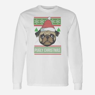 Pugly Christmas Ugly Sweater Sweatshirt Pug Dog Xmas Gift Unisex Long Sleeve | Crazezy DE