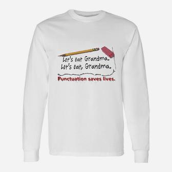 Punctuation Saves Lives Light Unisex Long Sleeve | Crazezy