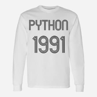 Python Programmer Design 1St Release 1991 Black Retro Text Unisex Long Sleeve | Crazezy AU