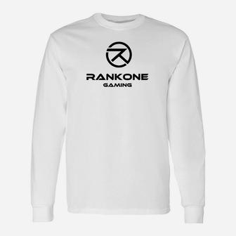 RankOne Gaming Logo Weißes Langarmshirts Unisex, Spieler Mode - Seseable