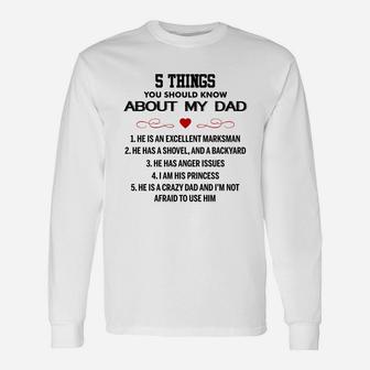 There Are 5 Things You Should Know About My Dad He Is Crazy 2020 Long Sleeve T-Shirt - Thegiftio UK