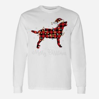 Red Plaid Buffalo Labrador Retriever Merry Christmas Pajamas Unisex Long Sleeve | Crazezy CA
