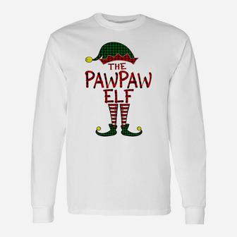 Red Plaid Pawpaw Elf Matching Family Christmas Pajama Daddy Sweatshirt Unisex Long Sleeve | Crazezy UK