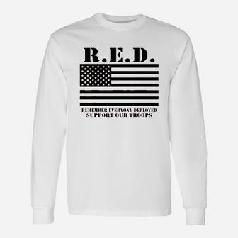 Red Support Our Troops Unisex Long Sleeve | Crazezy UK