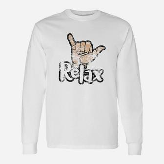 Relax Hang Loose Indoor Skydiving Wind Tunnel Flying Long Sleeve T-Shirt - Thegiftio
