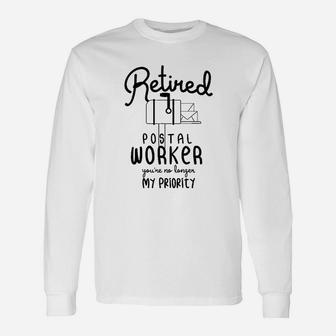 Retired Post Office Postal Worker Retirement Long Sleeve T-Shirt - Thegiftio