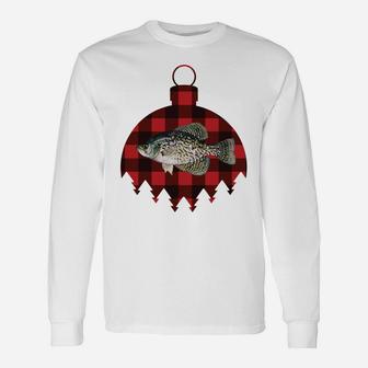 Retro Plaid I'm Dreaming Of A Crappie Christmas Fish Design Sweatshirt Unisex Long Sleeve | Crazezy