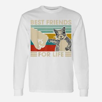 Retro Vintage Squirrel Best Friend For Life Fist Bump Unisex Long Sleeve | Crazezy DE