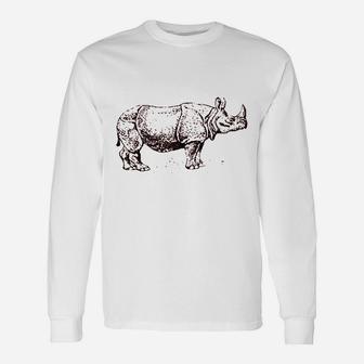 Rhinoceros Rhino Unicorn Horn Unisex Long Sleeve | Crazezy UK