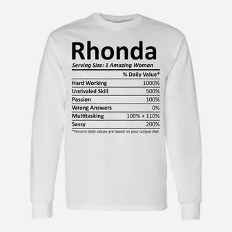 Rhonda Nutrition Personalized Name Funny Christmas Gift Idea Unisex Long Sleeve | Crazezy UK