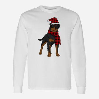 Rottweiler Buffalo Plaid Rotti Dog Lover Christmas Unisex Long Sleeve | Crazezy CA