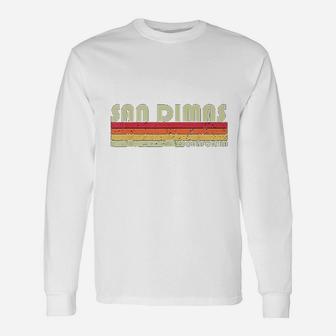San Dimas Ca California City Home Roots Retro 80s Long Sleeve T-Shirt - Thegiftio UK