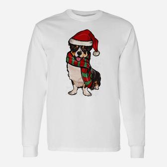 Santa Hat Xmas Cardigan Welsh Corgi Ugly Christmas Sweatshirt Unisex Long Sleeve | Crazezy