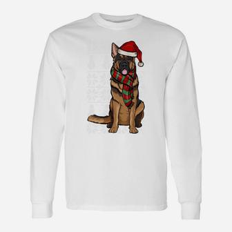 Santa Hat Xmas German Shepherd Ugly Christmas Unisex Long Sleeve | Crazezy UK