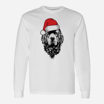 Santa Newfie Newfoundland Dog Ugly Christmas Sweatshirt Unisex Long Sleeve | Crazezy