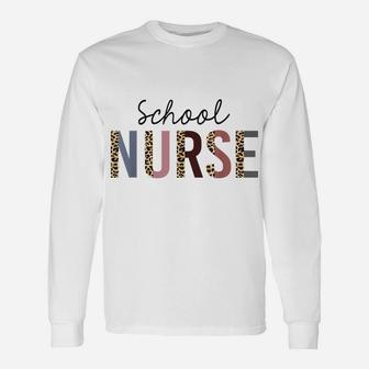 School Nurse Leopard Print Nursing Back To School Women Cute Unisex Long Sleeve | Crazezy CA