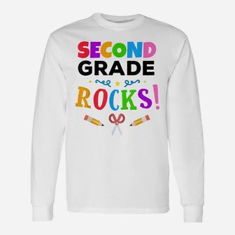 Second Grade Rocks First Day Of School Tee Unisex Long Sleeve | Crazezy DE