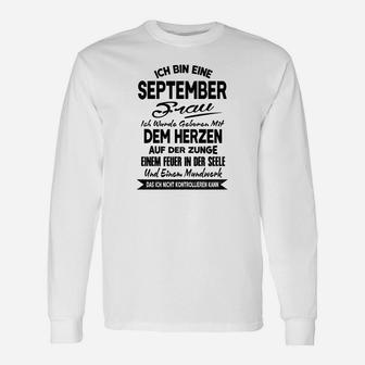 September Braut Geburtstag Langarmshirts, Lustiges Spruch Design - Seseable