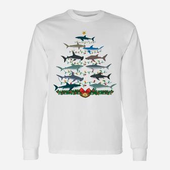 Shark Christmas Tree Ornament, Funny Shark Lovers Xmas Gifts Sweatshirt Unisex Long Sleeve | Crazezy CA