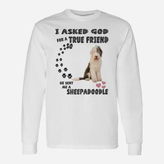 Sheepadoodle Quote Mom Sheepdogpoo Dad, Cute Sheepdoodle Dog Unisex Long Sleeve | Crazezy CA