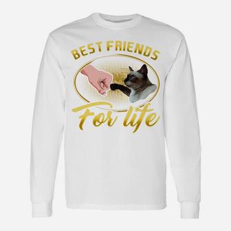 Siamese Cat Best Friends For Life Gift Friends Funny Design Unisex Long Sleeve | Crazezy UK