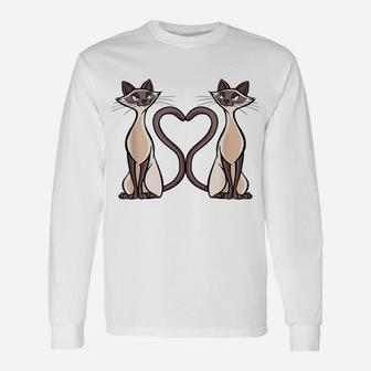 Siamese Cat Heart Design Cat Lovers, Ladies And Gentlemen Unisex Long Sleeve | Crazezy
