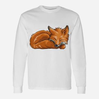 Sleeping Fox Animal Funny Woodland Creature Gift Unisex Long Sleeve | Crazezy DE