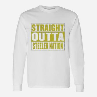 Straight Outta Steeler Nation Football Cropped Unisex Long Sleeve | Crazezy DE