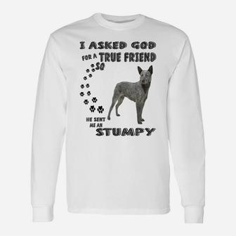 Stumpy Quote Mom Dad Art, Australian Stumpy Tail Cattle Dog Unisex Long Sleeve | Crazezy