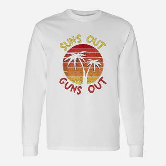 Suns Out Palm Beach Retro 80S Summer Vacation Muscle Unisex Long Sleeve | Crazezy CA