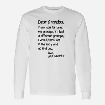 Thank You For Being My Grandpa Unisex Long Sleeve | Crazezy