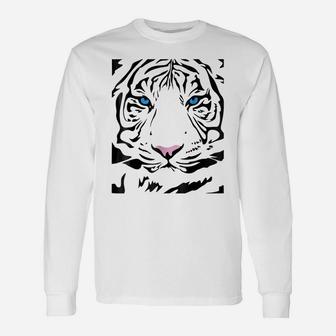 Tiger Tigress Face Fierce And Wild Beautiful Big Cat T Shirt Unisex Long Sleeve | Crazezy DE